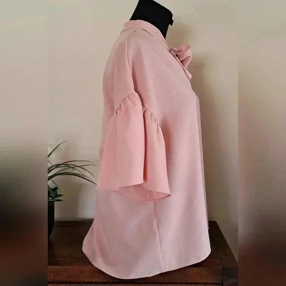 ❤️ Suzy Sheir Tie Neck Blouse Pink XS - Picture 4 of 11